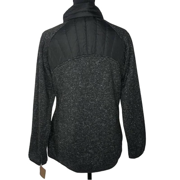 Reebok Black & Black Heather Fleece Women’s Puffer Jacket - Size Medium * wom106 - Picture 4 of 11